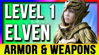 Skyrim Special Edition Best Light Armor amp Weapons ELVEN At LEVEL ONE Location Remastered Starter [upl. by Obrien]