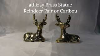 Brass Reindeer Set of 2 for gifting and home decoration for countertop Christmas or table [upl. by Eornom]