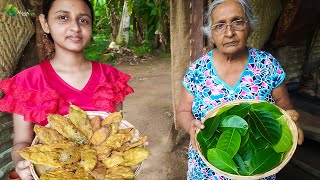 Jackfruit leaves Papadam taste of the village  Koskola Papadam recipe  Traditional Wild Cooking [upl. by Bound250]