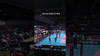 Zehra ve Vargas set arasında eğlenmeyi ihmal etmiyor 😅💃 melissavargas zehragunes volleyball [upl. by Essila]