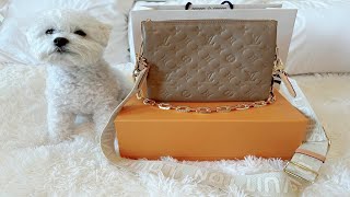 Unboxing the Louis Vuitton Coussin PM in Taupe [upl. by Nichy893]