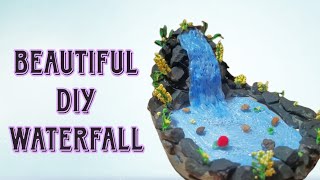 Beautiful Diy Waterfall making  How to make a diy waterfall with glue gun  Diy craft ideas [upl. by Ynes302]