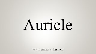 How To Say Auricle [upl. by Schulein]