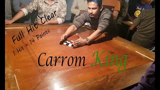 Carrom Board Champion  Full Hit Clear  1 Hit 14 Point  Carrom king [upl. by Ehtyaf]