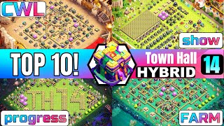 TOP 10 Town Hall 14 TH14 TrophyHybridFarming Base Layout  Copy Link 2024  Clash of Clans [upl. by Orhtej776]