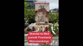 skandal zniszczony pomnik powstania Warszawskiego historia polska history pamiętamy bohater [upl. by Kire269]