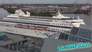 AIDAcara in Hamburg Hafencity 06052011  Abfahrt AIDA cara HD  2D [upl. by Truscott]