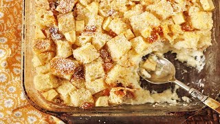 Bread Pudding Recipe Demonstration  Joyofbakingcom [upl. by Ahsiakal]