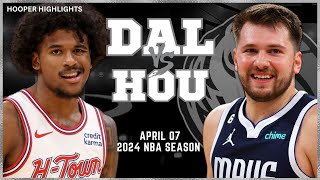 Dallas Mavericks vs Houston Rockets Full Game Highlights  Apr 7  2024 NBA Season [upl. by Ambrosane]