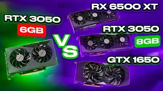 RTX 3050 6GB vs RX 6500 XT Can the new 6GB RTX 3050 compete with AMD [upl. by Abe]