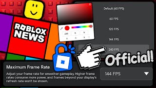 FINALLY THESE UPDATES ARE HERE OFFICIAL FPS UNLOCKER amp AVATAR COLOUR PALETTE ROBLOX NEWS [upl. by Anaoy]