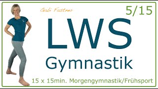 515 🍋 15 min LWS  Gymnastik  schmerzfreier unterer Rücken durch Bewegung  o Geräte im Stehen [upl. by Anir]