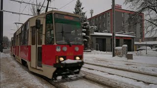 Poland Częstochowa tram 1 ride from Rondo Mickiewicza to Kucelin [upl. by Eednarb]