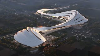 Zaha Hadid Architects designs Xian cultural centre to echo quotmeandering valleysquot [upl. by Bartolome]