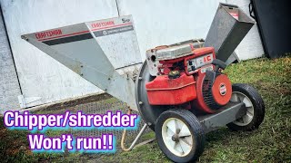 CHIPPERSHREDDER WONT RUN AFTER SITTING FOR YEARS  FIXED [upl. by Nivram]