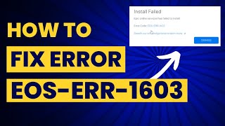 How to Fix Install Failed  Epic Online Services Has Failed to Install Message EOSERR1603 [upl. by Akenot503]