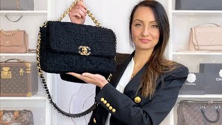 Large Chanel 19 Tweed Bag Review amp Outfit Styling 😍 [upl. by Kila]