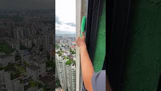 Window excess foam cleaning process Good tools and machinery make work easy [upl. by Asilram]