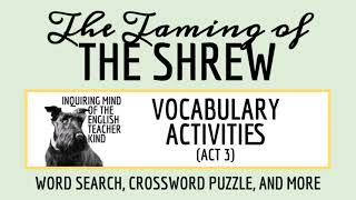 The Taming of the Shrew Vocabulary Games for High School Act 3 [upl. by Alejoa]