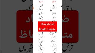 Mutazad Alfaz  Antonyms  متضاد الفاظ  For Class 6th to 12th Basic Urdu Grammar urdu cbse bseb [upl. by Ecyoj]