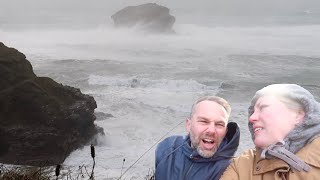 Say hello to Storm Eunice the storm of the century Portreath Cornwall [upl. by Eardna]