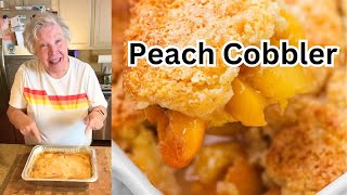 Easy Peach Cobbler  Cooking With Sandy [upl. by Elleb]