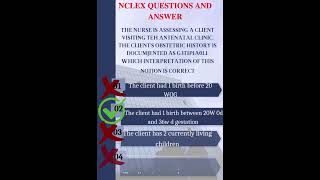 NCLEX EXAM PRACTICE QUESTIONS AND ANSWER nclexexam nclexnotes [upl. by Nitin]