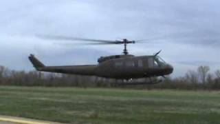 UH1H Huey startup and flyby [upl. by Anasus8]