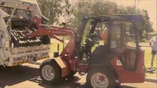 Schaffer Front End Loader 4048 Picking up Bulk Rubbish [upl. by Huff299]