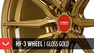 Vossen Hybrid Forged HF3 Wheel  Gloss Gold Custom Finish [upl. by Bergen259]