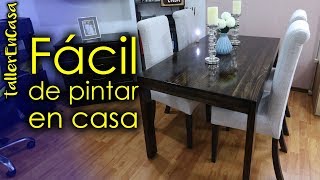 PINTAR MESA DE MADERA 🙋‍♀️ en casa PASO A PASO [upl. by Kavita]