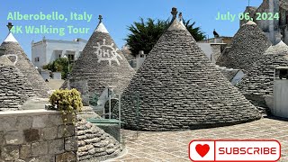 4K Alberobello Italy  Walking Tour  July 06 2024 [upl. by Gemoets]