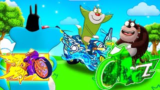 Roblox Oggy Unlocked New King Bike And Pretended To Be Noob In Cycle Obby [upl. by Aianat5]