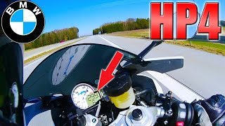 CRAZY BMW HP4 Competition 0300kmh TOP SPEED on German Autobahn [upl. by Orlena]