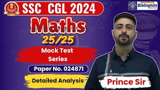 SSC CGL MATHS PAPER 024871  SSC CGL MOCK TEST SOLUTION  SSC CGL MATHS CLASSES BY PRINCE SIR [upl. by Irrok]