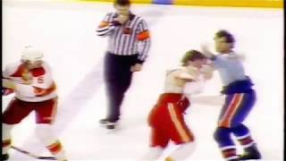 Dave Semenko vs Joel Otto April 4 1986 [upl. by Losyram844]