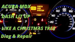 ACURA MDX CHECK ENGINE LIGHT ON VSA LIGHT ON ABS LIGHT ON  DASHBOARD LIT UP LIKE A CHRISTMAS TREE [upl. by Ahsinnod]