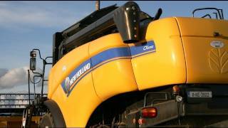 Harvest 2011New Holland CX 5080 McCarthys at the Spring Barley  T6030TM120 [upl. by Lienet]