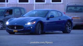 Blue Maserati Granturismo S cold startup amp driving [upl. by Seeto228]