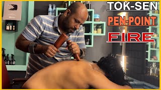 TOKSEN Back Massage  PENPOINT Massage  FIRE Massage Therapy by REIKI MASTER💈asmr [upl. by Solokin963]