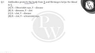 Antibodies protects the body from X and fibrinogen helps the blood to Y [upl. by Adok]