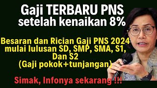 Besaran dan Rincan Gaji TERBARU PNS tahun 2024  Gaji dan Tunjangan PNS [upl. by Norrv]