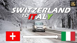 4K Driving the Maloja Pass  Switizerland to Italy  Incredible Alps Winter Landscapes [upl. by Balthasar118]