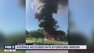 Juvenile arrested charged for fire that damaged Poolesville playground  FOX 5 DC [upl. by Cyril259]