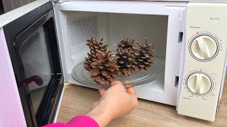 Amazing Idea 😍 Look What I Did By Heating Pine Cones In The Oven [upl. by Nnauol]