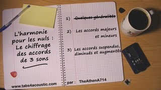 Cours de guitare  Lharmonie pour les nuls  le chiffrage daccords de 3 sons  Partie 2 [upl. by Nohsad]