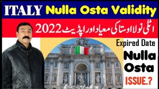 italy Nulla Osta validityNulla Osta expire dateHow we can Extend our Nulla osta validity [upl. by Simdars7]