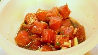 Oyster Sauce Ahi yellowfin tuna Poke [upl. by Aicnilav661]