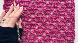 Discover Beautiful Crochet Lace Stitch Tutorial for Amazing Scarf [upl. by Ojeibbob477]