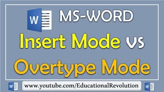 How to switch between Insert and Overtype Mode in MS Word [upl. by Airotel353]